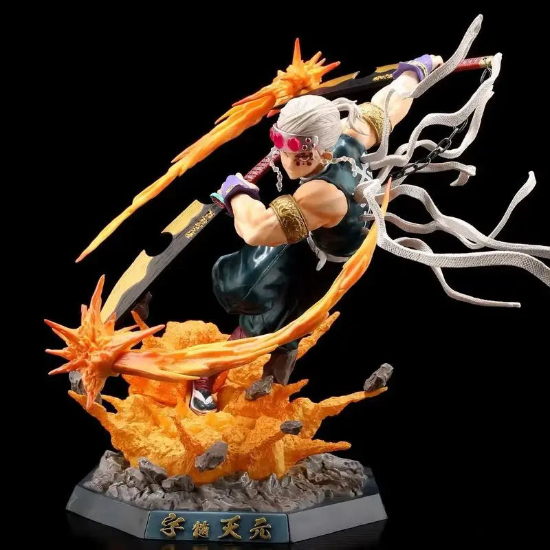 Figura de Anime Demon Slayer Up Uzui Tengen Kimetsu No Yaiba figura de acción de Pvc figura de luz Led muñeca juguetes regalos de modelos coleccionables