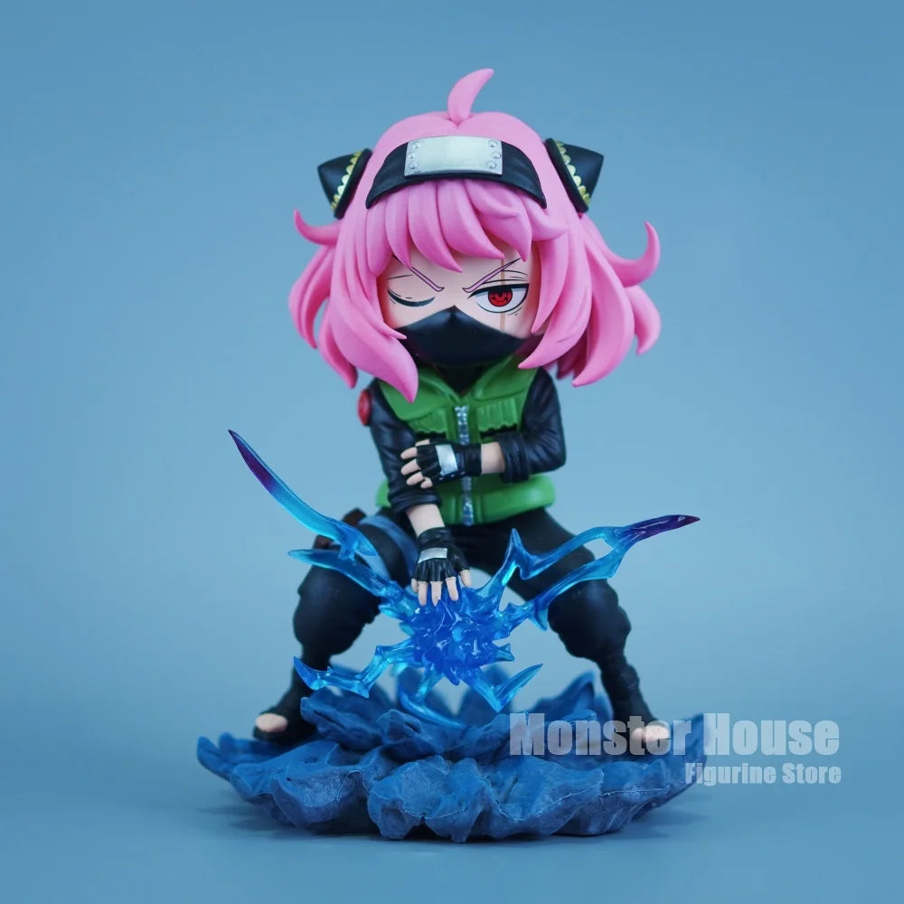 Figura Anya Forger Cosplay Kakashi - Spy x Family x Naruto | PVC 19cm