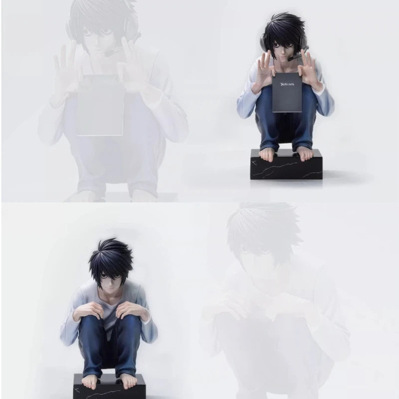 Figura L Lawliet - Death Note | Estatua GK Posicion Agachada 16cm