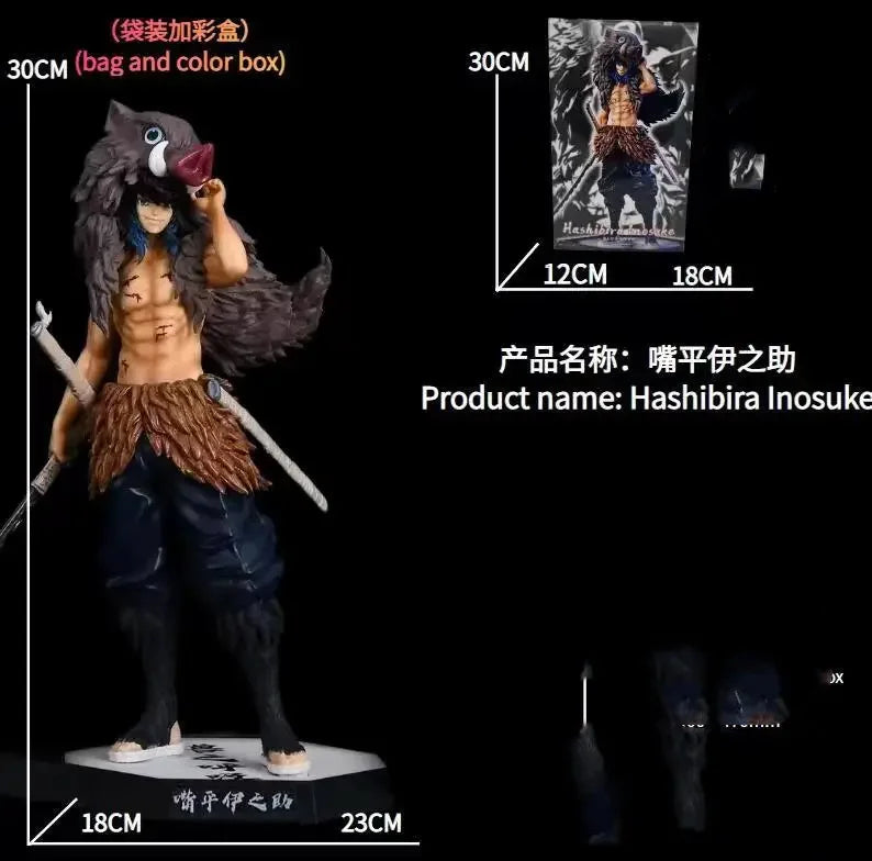 Figura Inosuke Hashibira - Kimetsu no Yaiba | Pose de Combate 30cm