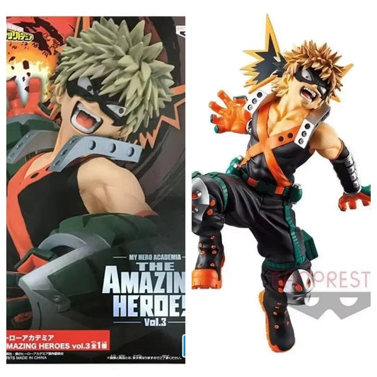Original Bandai My Hero Academia Bakugou Katsuki Action Figures Texture Doll Toys Collectile Ornaments Figure Toys Birthday Gift