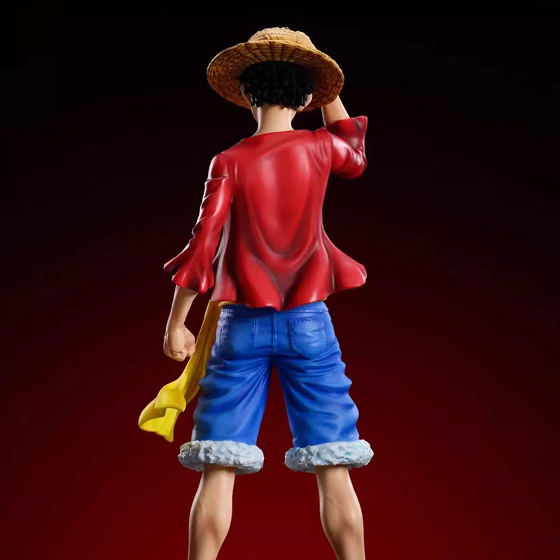 Estatua de PVC de 23cm, modelo de estudio JT de una pieza, Post-Timeskip Luffy, paquete de 2, sombrero, prensa, Pose, figura coleccionable de Anime, juguete de regalo