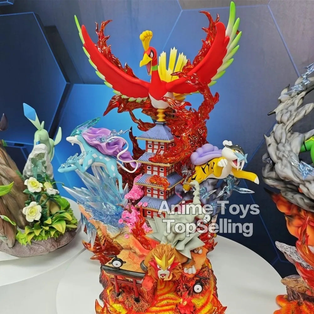 Figura Bestias Legendarias - Pokémon | Raikou, Suicune, Entei y Ho-Oh 38cm