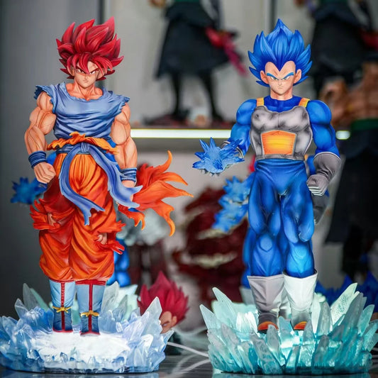 Figura Goku SSG y Vegeta SSGSS - Dragon Ball Super | JT Studio Base LED