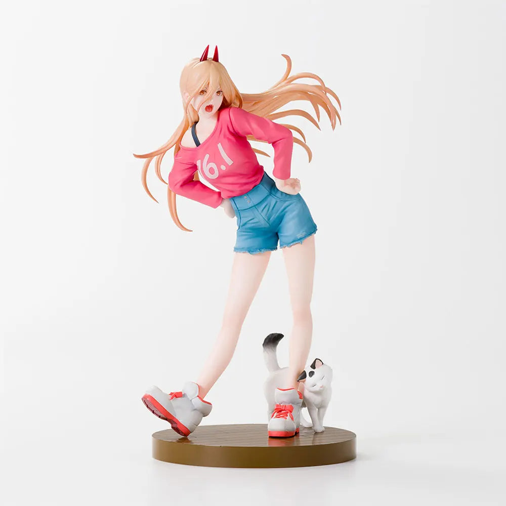 Figura de hombre motosierra de Anime de 15CM, posición sentada de potencia, modelo de Anime, juguetes, colección de regalos, adornos de decoración de PVC