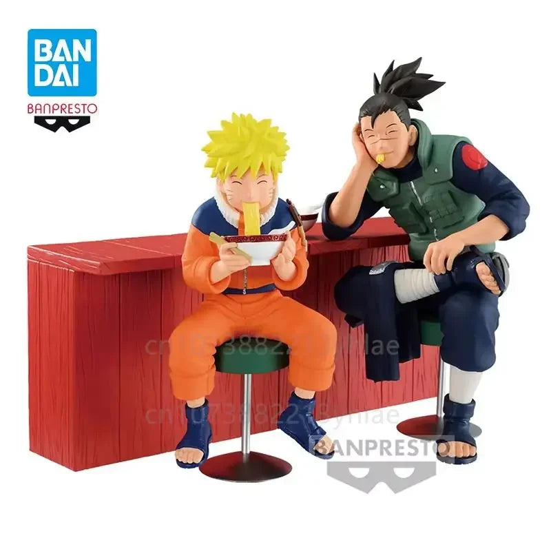 En Stock Original Bandai Banpresto Naruto Uzumaki Naruto Umino Iruka tiempo precioso en Ichiraku Ramen modelo de figuras de acción Juguetes