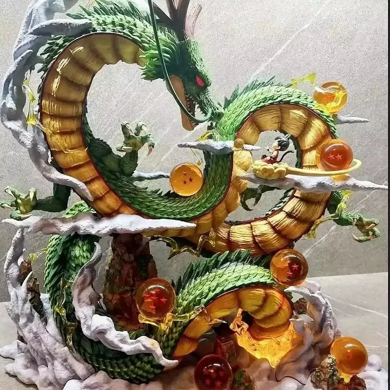 Figura Son Goku y Shenron - Dragon Ball | Estatua con LED 53cm