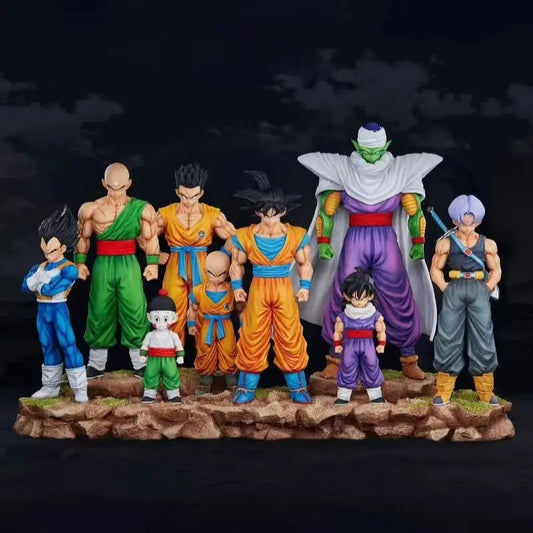 Set 9 Figuras Guerreros Z - Dragon Ball Z | Goku Vegeta Piccolo Gohan Trunks Krilin 28cm