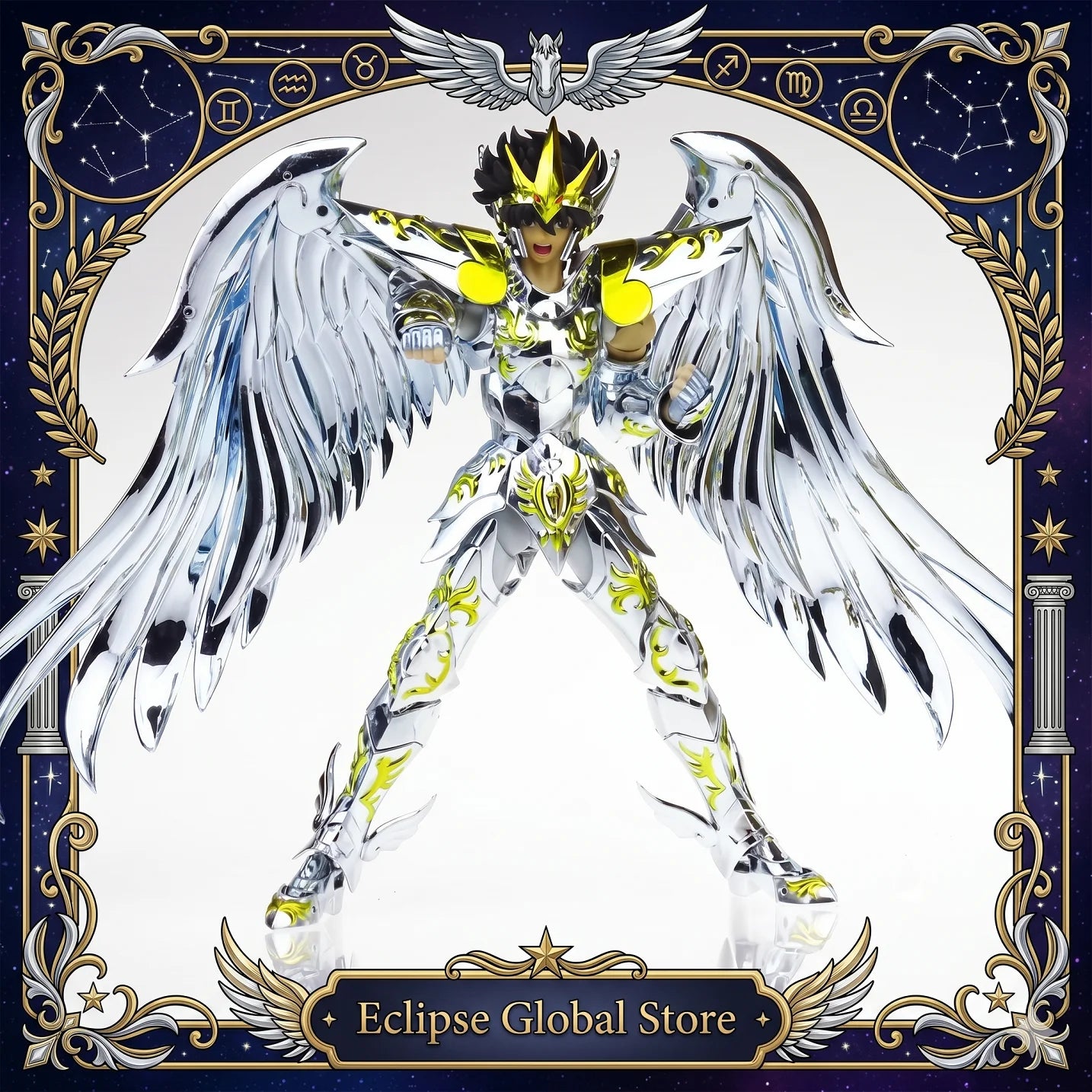 Figura Seiya de Pegaso Armadura Divina - Saint Seiya | Metal Diecast