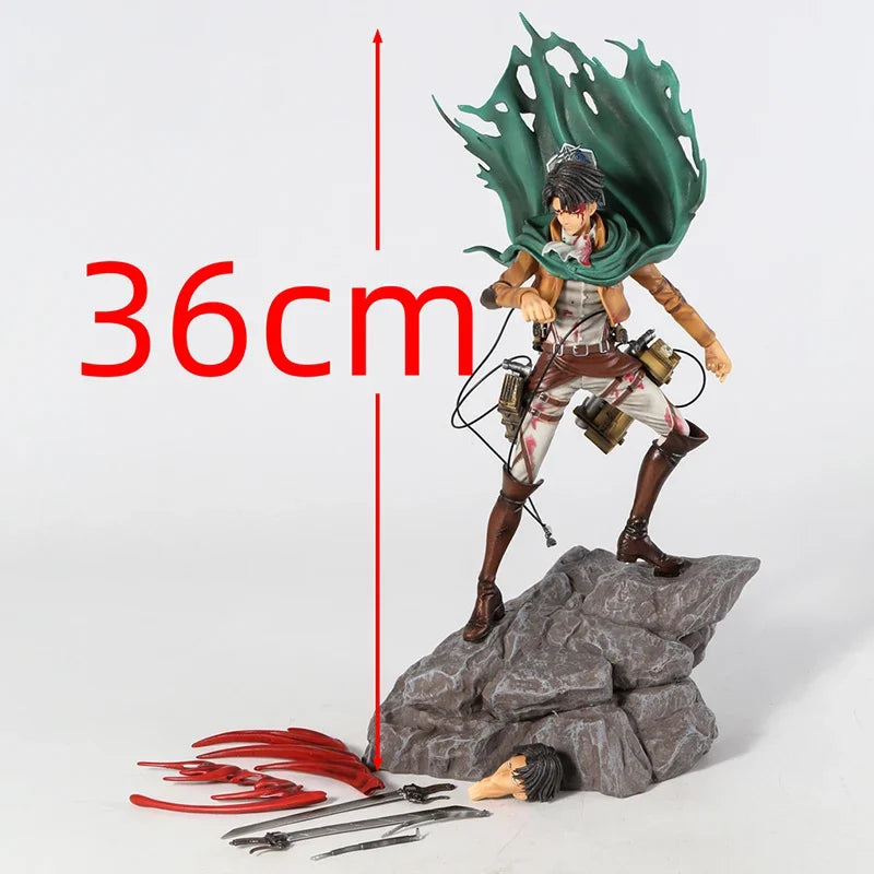 Figuras Levi y Mikasa - Attack on Titan | Versión Batalla 31-36cm