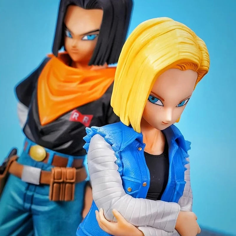24CM Anime Dragon Ball Z Android 17 18 Figure Android 18 PVC Action Figures Collection Model Toys for Children Christmas Gifts