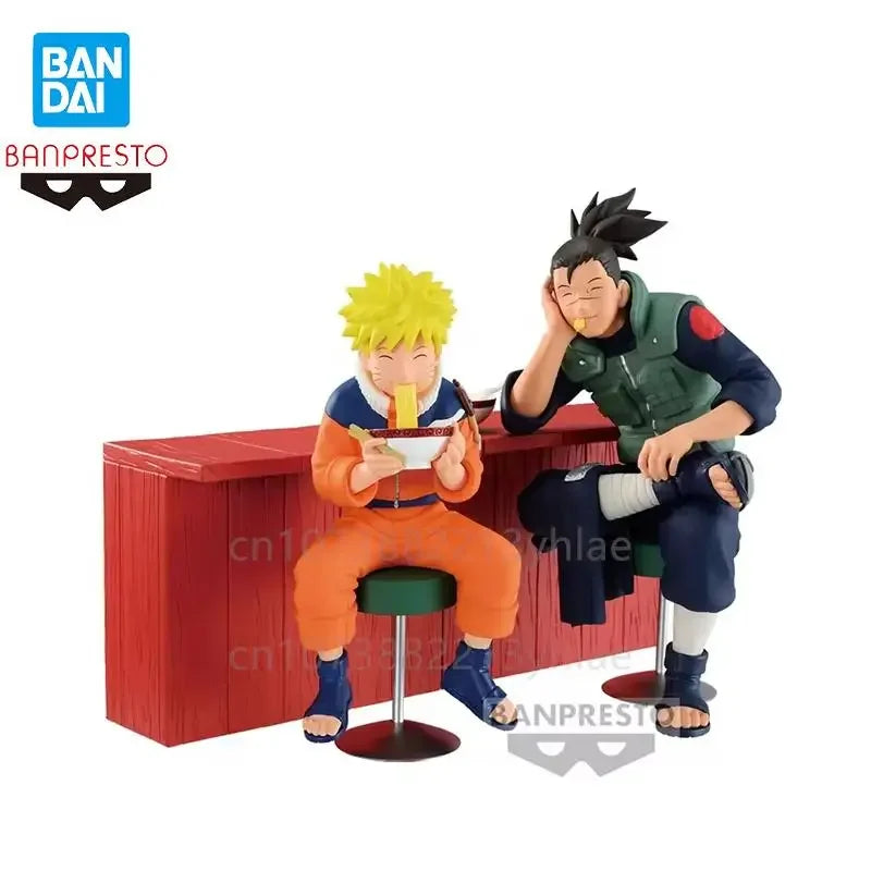 En Stock Original Bandai Banpresto Naruto Uzumaki Naruto Umino Iruka tiempo precioso en Ichiraku Ramen modelo de figuras de acción Juguetes