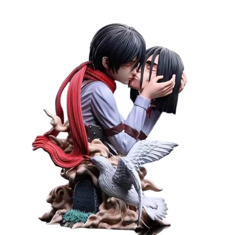 Figura Eren Jaeger y Mikasa Ackerman - Attack on Titan | Eren y Mikasa en escena del último beso 22cm