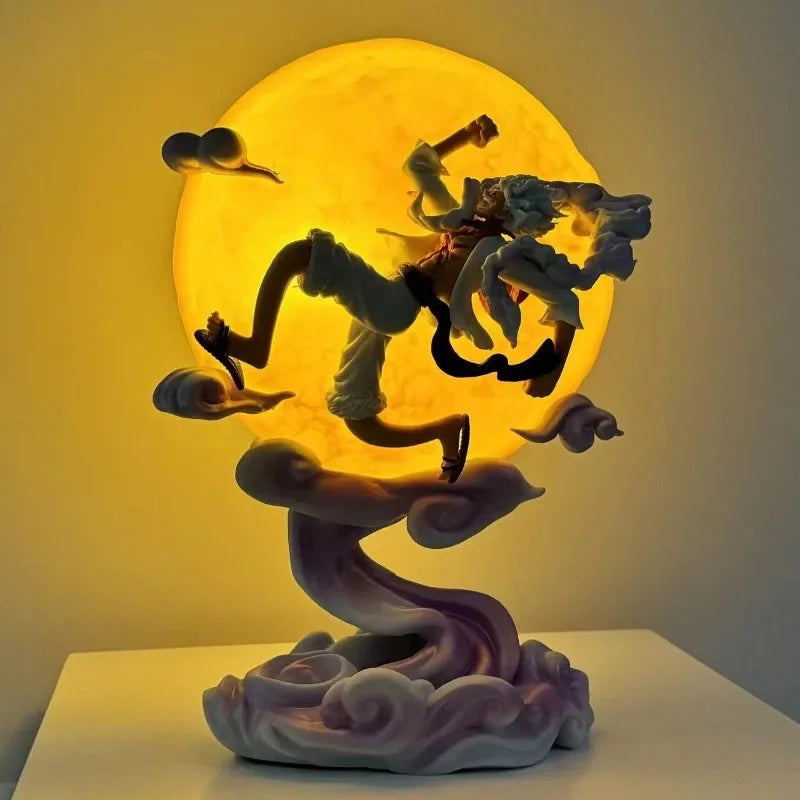 Figuras de Anime de una pieza Nika Sun God 5 Gear Luffy Flying To The Moon modelo GK estatua brillante de moda adornos coleccionables regalos