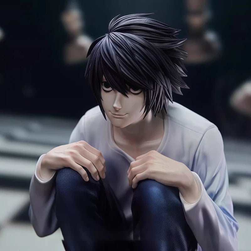 Figura L Lawliet - Death Note | Estatua GK Posicion Agachada 16cm
