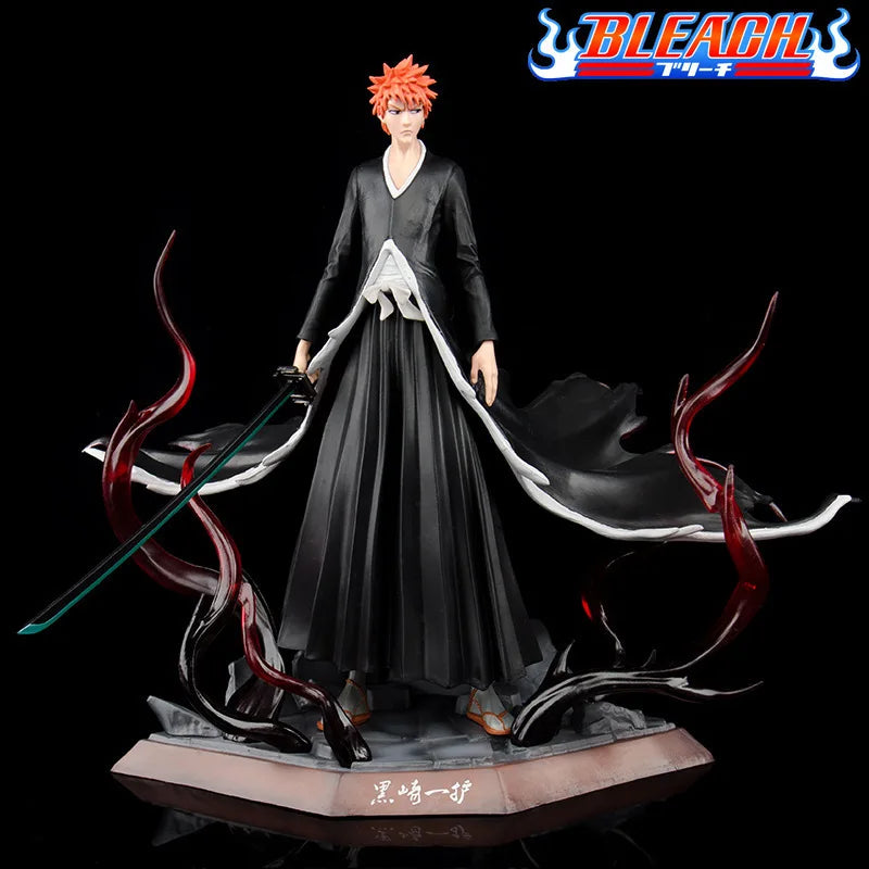 Figura de acción de Anime Bleach Kurosaki Ichigo, juguete de modelo coleccionable de PVC de 28cm, excelente regalo para figura superior de exhibición
