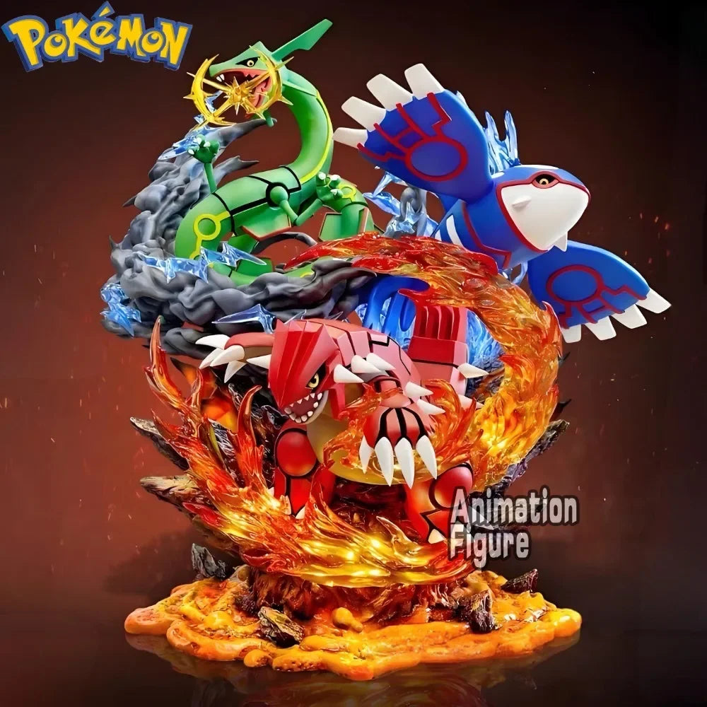 Figura Trio Legendario de Hoenn - Pokemon | Rayquaza Kyogre Groudon Diorama