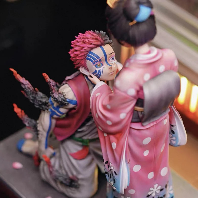 Figura Akaza y Koyuki - Demon Slayer | Diorama Sakura 27cm