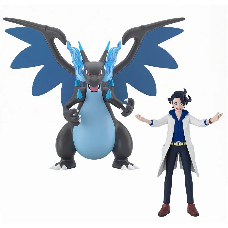 Figura Profesor Platane y Mega Charizard X - Pokémon | Bandai Scale World