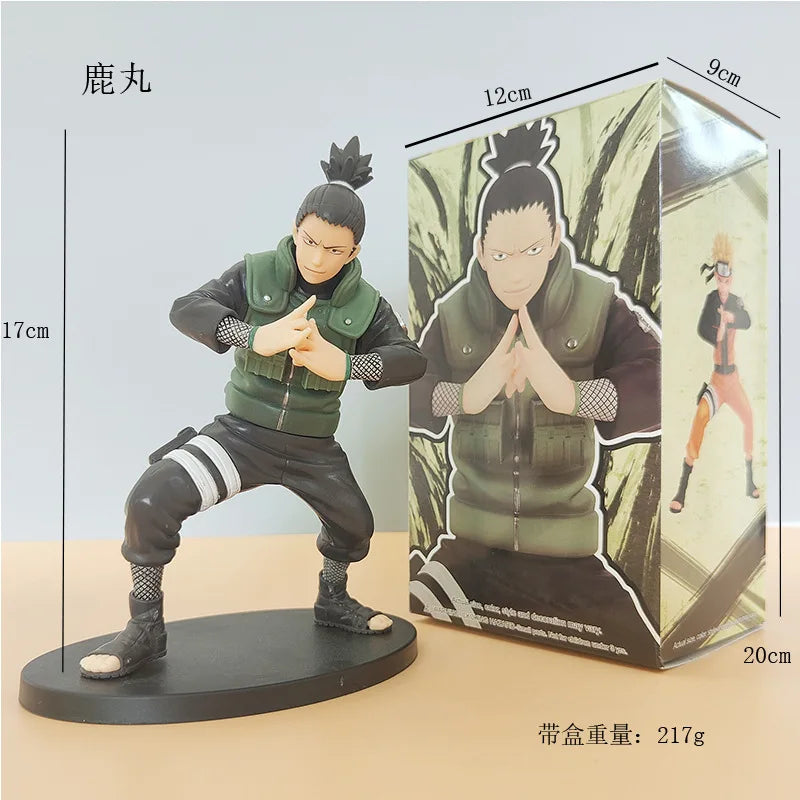 19CM Anime Famous Battle Scene Naruto Shippuden Uzumaki Naruto and Nara Shikamaru Model Toy Gift Collection PVC Action Figure