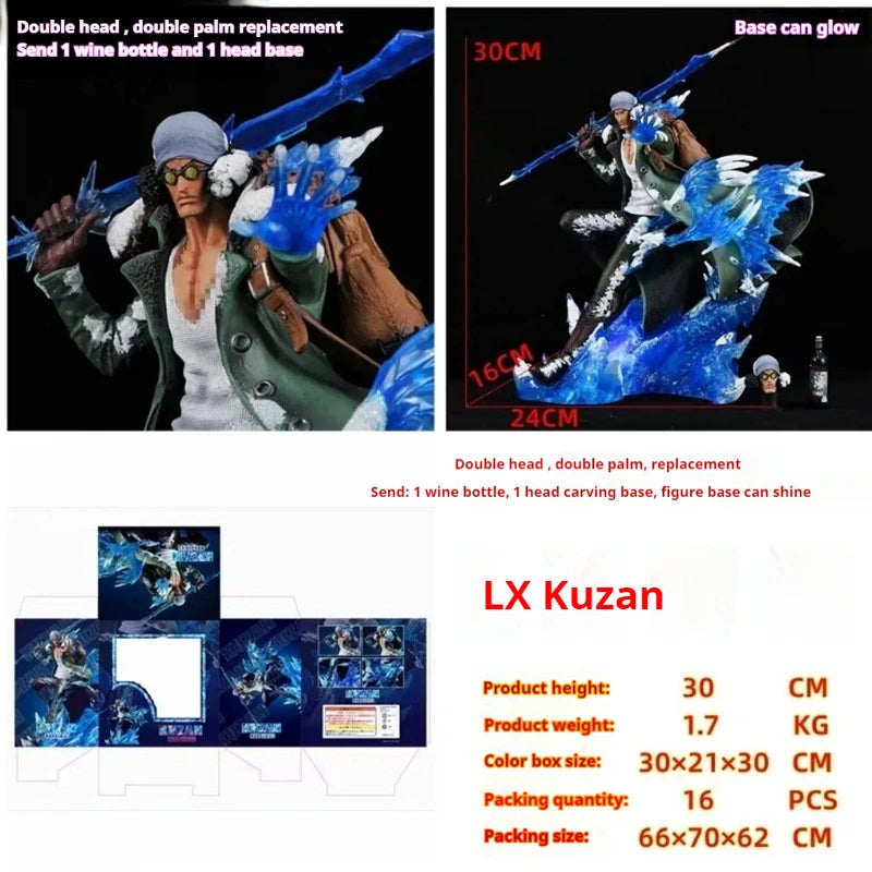30cm One Piece Aokiji Kuzan Lx Max Series Anime Action Figure Collectible Statue Toy Ornament Model Toy Boys Birthday Gift