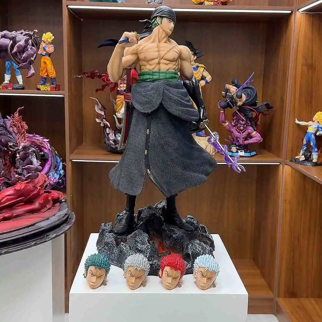 Figura Roronoa Zoro 5 Cabezas - One Piece | Intercambiable 50cm