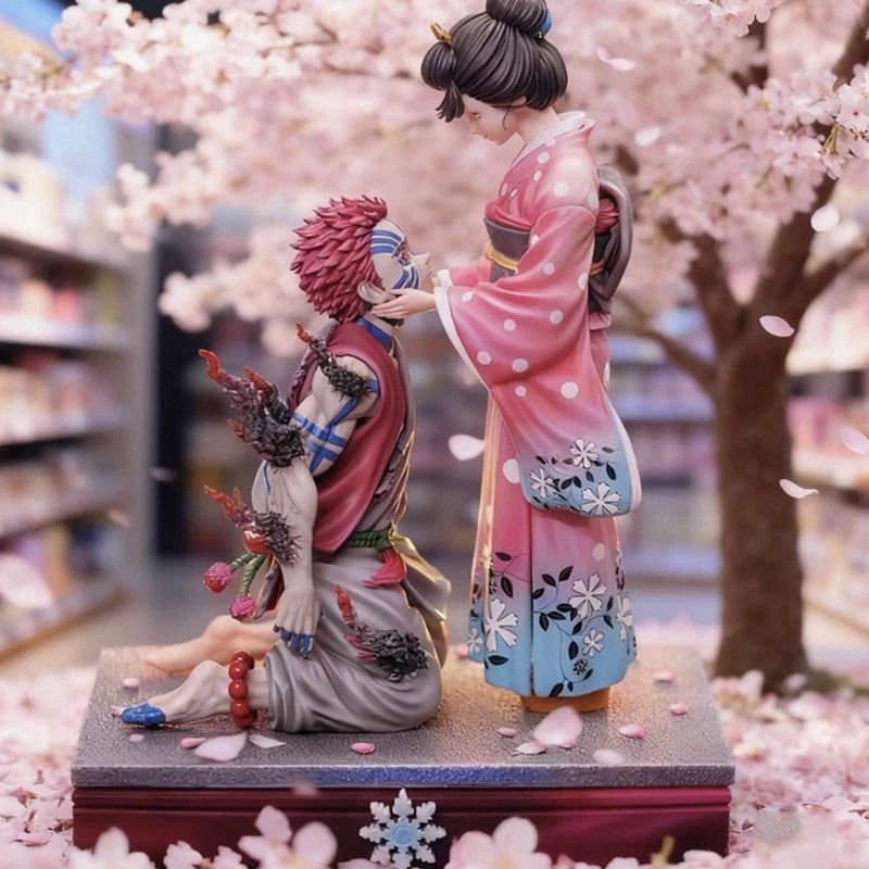 Figura Akaza y Koyuki - Demon Slayer | Diorama Sakura 27cm