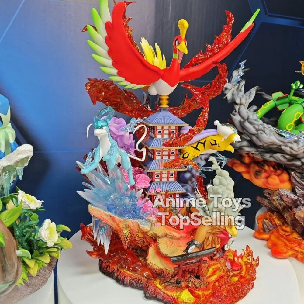 Figura Bestias Legendarias - Pokémon | Raikou, Suicune, Entei y Ho-Oh 38cm