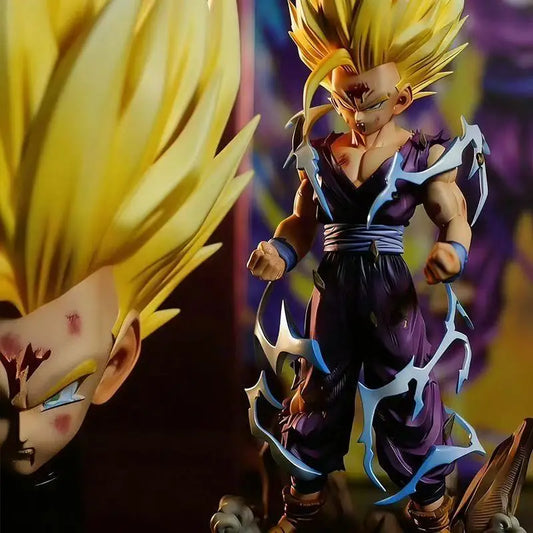 Figura Son Gohan - Dragon Ball | Son Gohan Super Saiyan con cabezas intercambiables 29cm