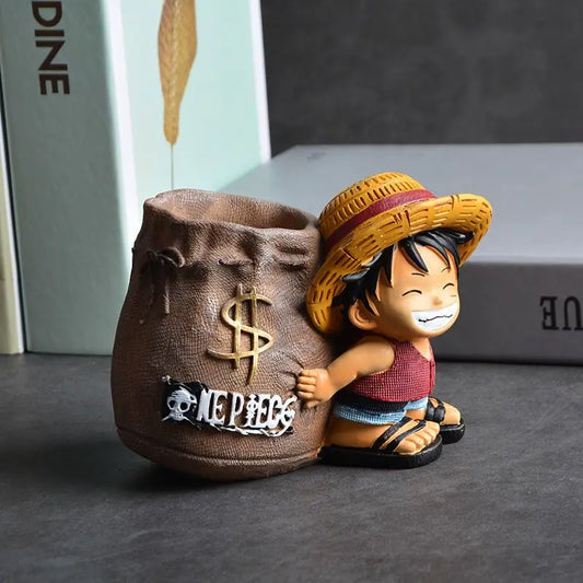 One Piece Luffy Anime Peripheral High-value Cartoon Cute Large-capacity Pen Holder Decoration Desk Learning Gift Universal