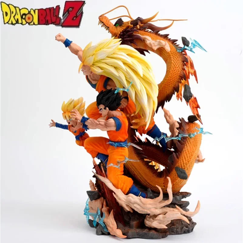 Figura Goku, Gohan y Goten - Dragon Ball | Puño de Dragón GK 28cm