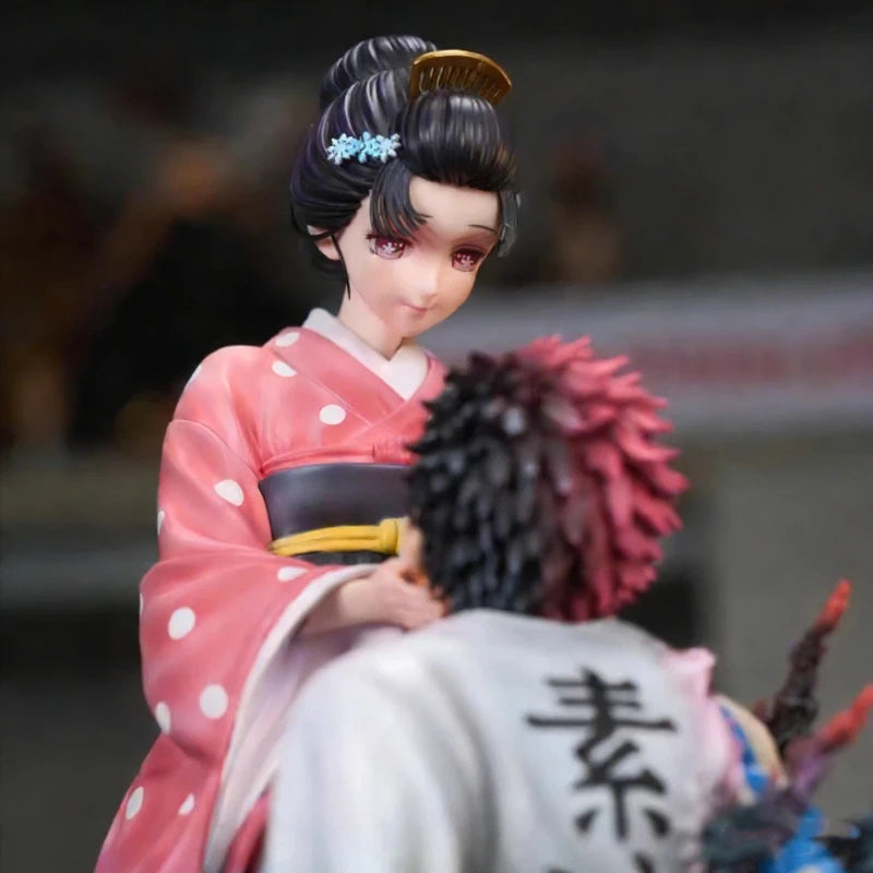 Figura Akaza y Koyuki - Demon Slayer | Diorama Sakura 27cm