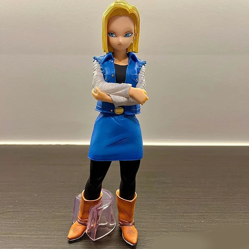 24CM Anime Dragon Ball Z Android 17 18 Figure Android 18 PVC Action Figures Collection Model Toys for Children Christmas Gifts