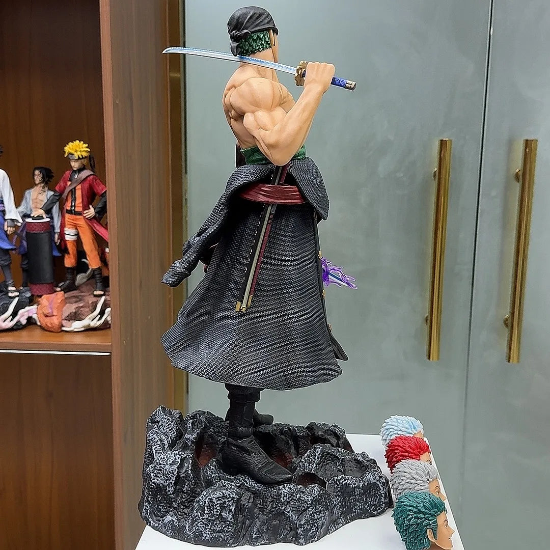 Figura Roronoa Zoro 5 Cabezas - One Piece | Intercambiable 50cm