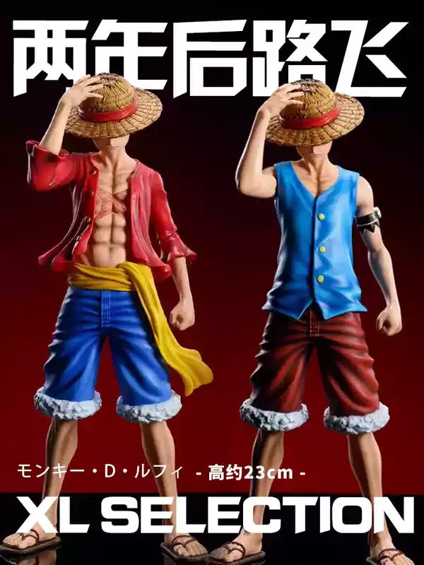 Estatua de PVC de 23cm, modelo de estudio JT de una pieza, Post-Timeskip Luffy, paquete de 2, sombrero, prensa, Pose, figura coleccionable de Anime, juguete de regalo