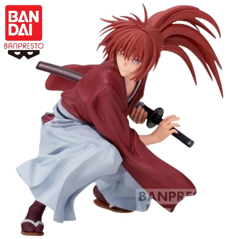 En Stock Bandai Original Banpresto Himura Kenshin vibración estrellas figura de acción modelo muñeca nuevos personajes de Anime en caja