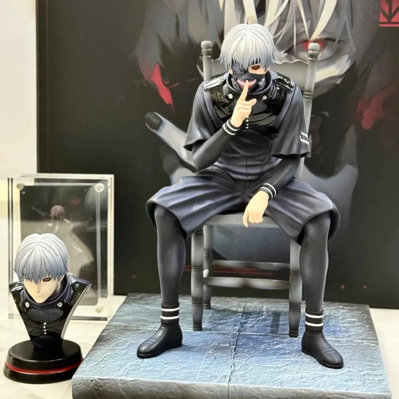 Figura Ken Kaneki Sentado 20cm - Tokyo Ghoul | GK Doble Cabeza