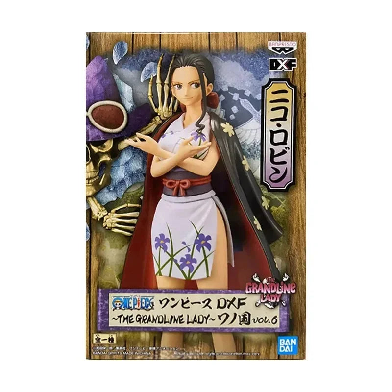 BANPRESTO-figura de acción de One Piece para niños, modelo de juguete de PVC de Bandai Original, DXF Wanno Country Nico Robin, regalo de Navidad