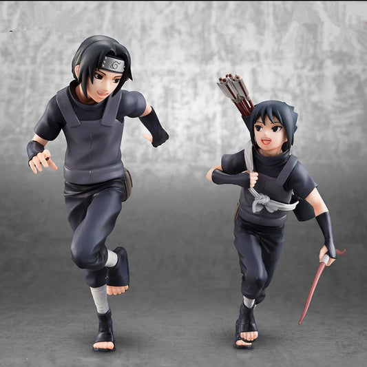 Figura Itachi y Sasuke Uchiha - Naruto | Hermanos Infancia Set Coleccionable 18cm