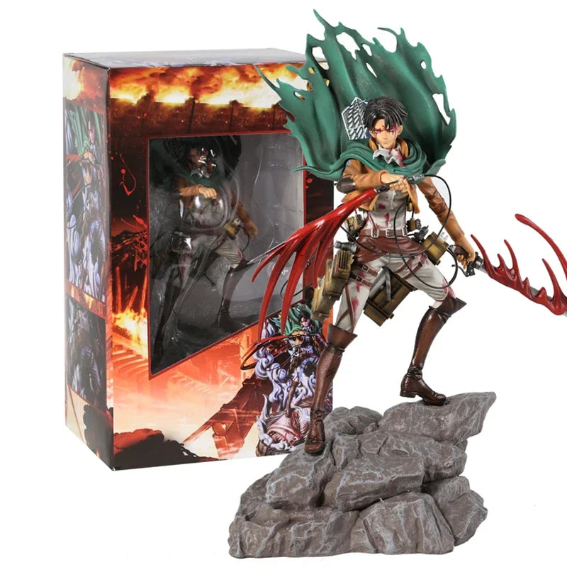 Figuras Levi y Mikasa - Attack on Titan | Versión Batalla 31-36cm