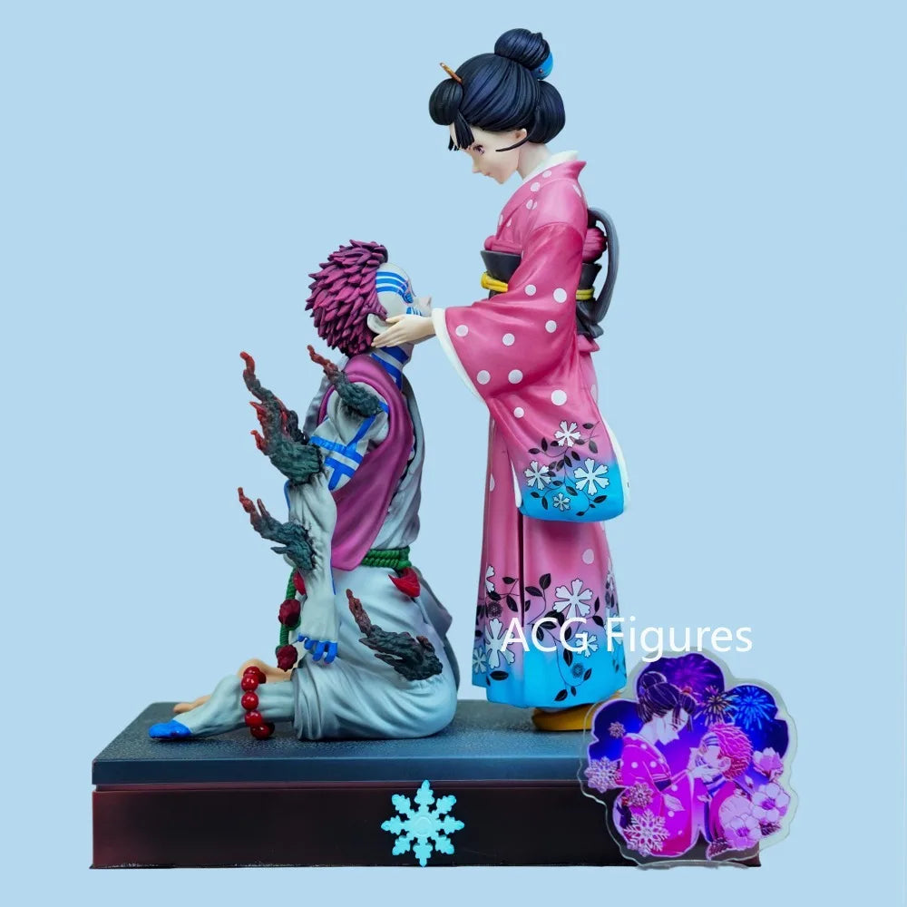 Set Figuras Akaza y Koyuki - Guardianes de la Noche | Diorama 26,5cm