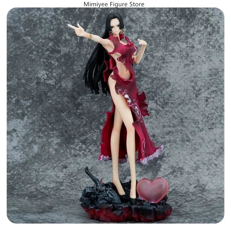 30cm una pieza Boa Hancock pie Pose figura de Anime modelo estatua con Base decoración de escritorio regalo
