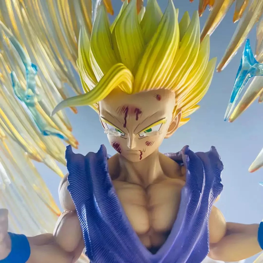 Figuras de Dragon Ball Son Gohan Anime Super Saiyan 2, estatua luminosa, cabeza reemplazable, modelo de mano, juguetes para regalos de cumpleaños