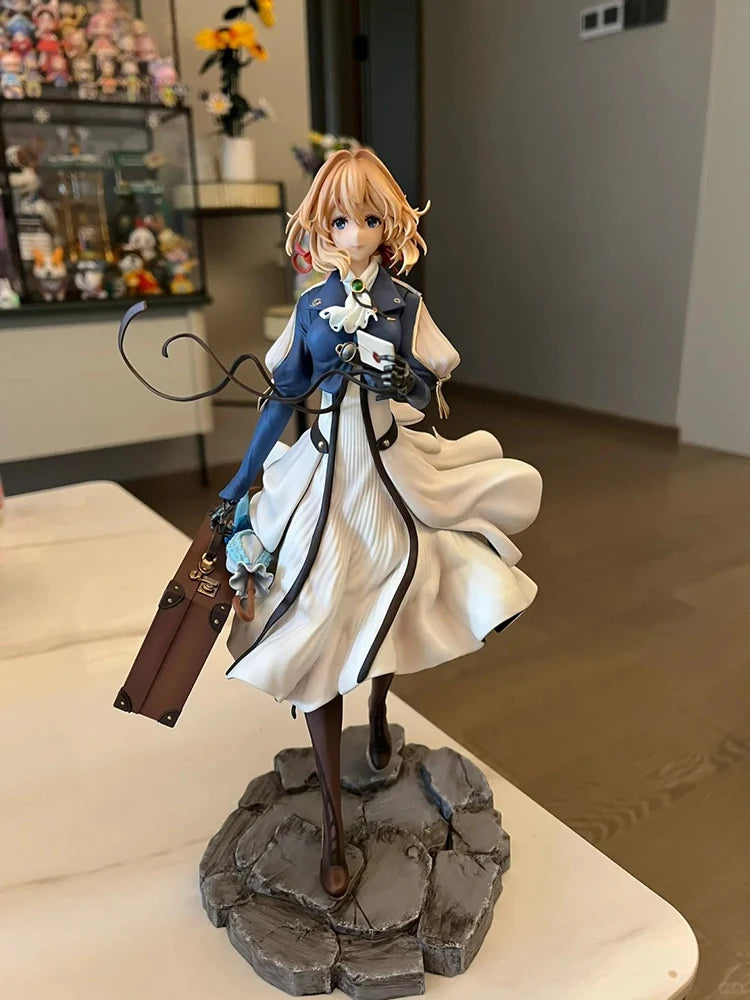 Figura de Anime Violet Evergarden de 25CM, violeta, jardín eterno, Gk Tide Play, estatua de Chica de Anime, modelo de decoración de mesa, juguete de regalo de Navidad