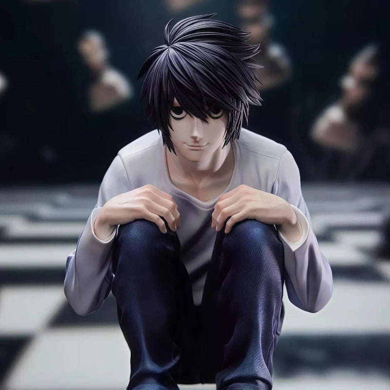 Figura L Lawliet - Death Note | Estatua GK Posicion Agachada 16cm
