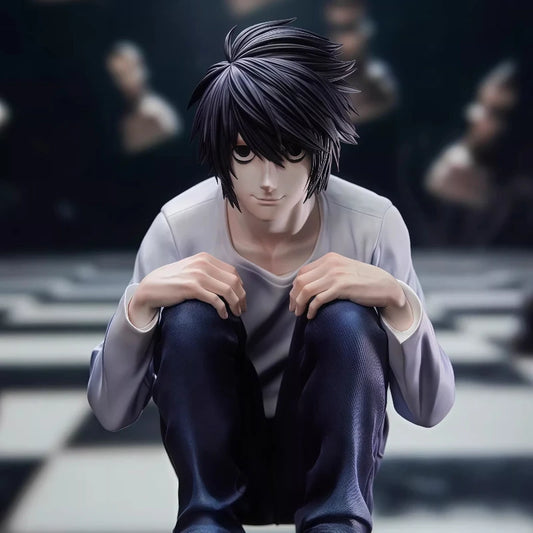 Figura L Lawliet - Death Note | Estatua GK Posicion Agachada 16cm