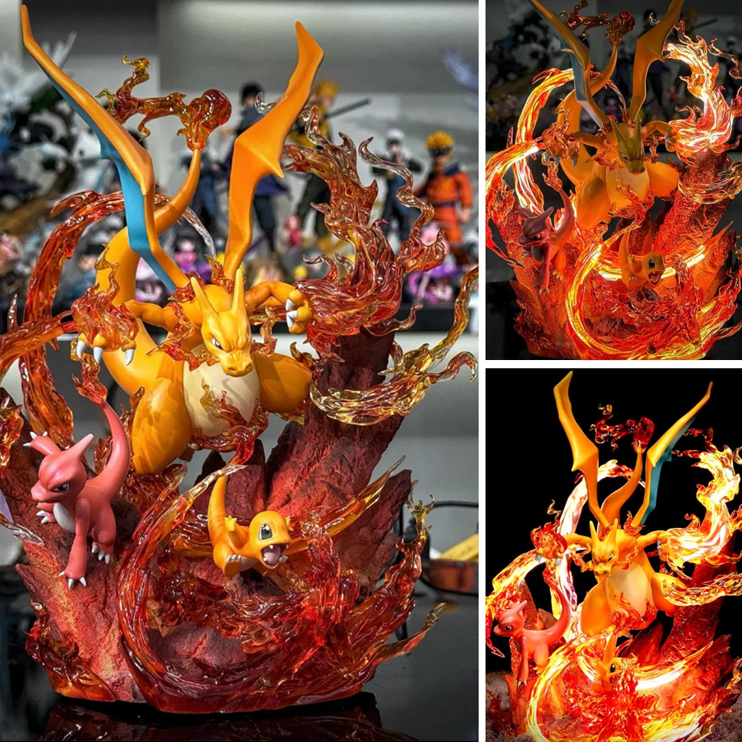 Figura Charizard - Pokémon | Diorama Línea Evolutiva 30cm