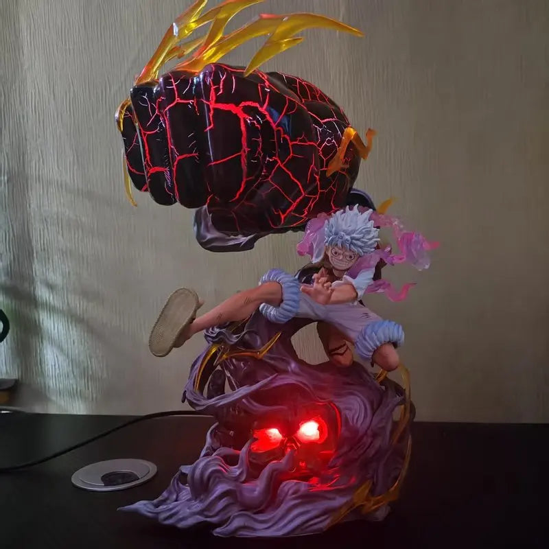 Figura Monkey D. Luffy Gear 5 - One Piece | Bajrang Gun Puno Gigante sobre Calavera 30cm