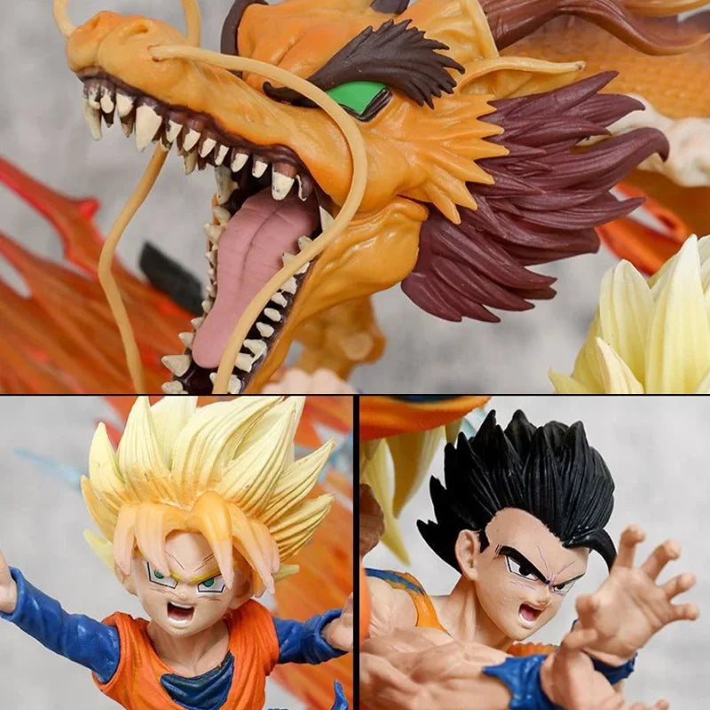 Figura Goku, Gohan y Goten - Dragon Ball | Puño de Dragón GK 28cm