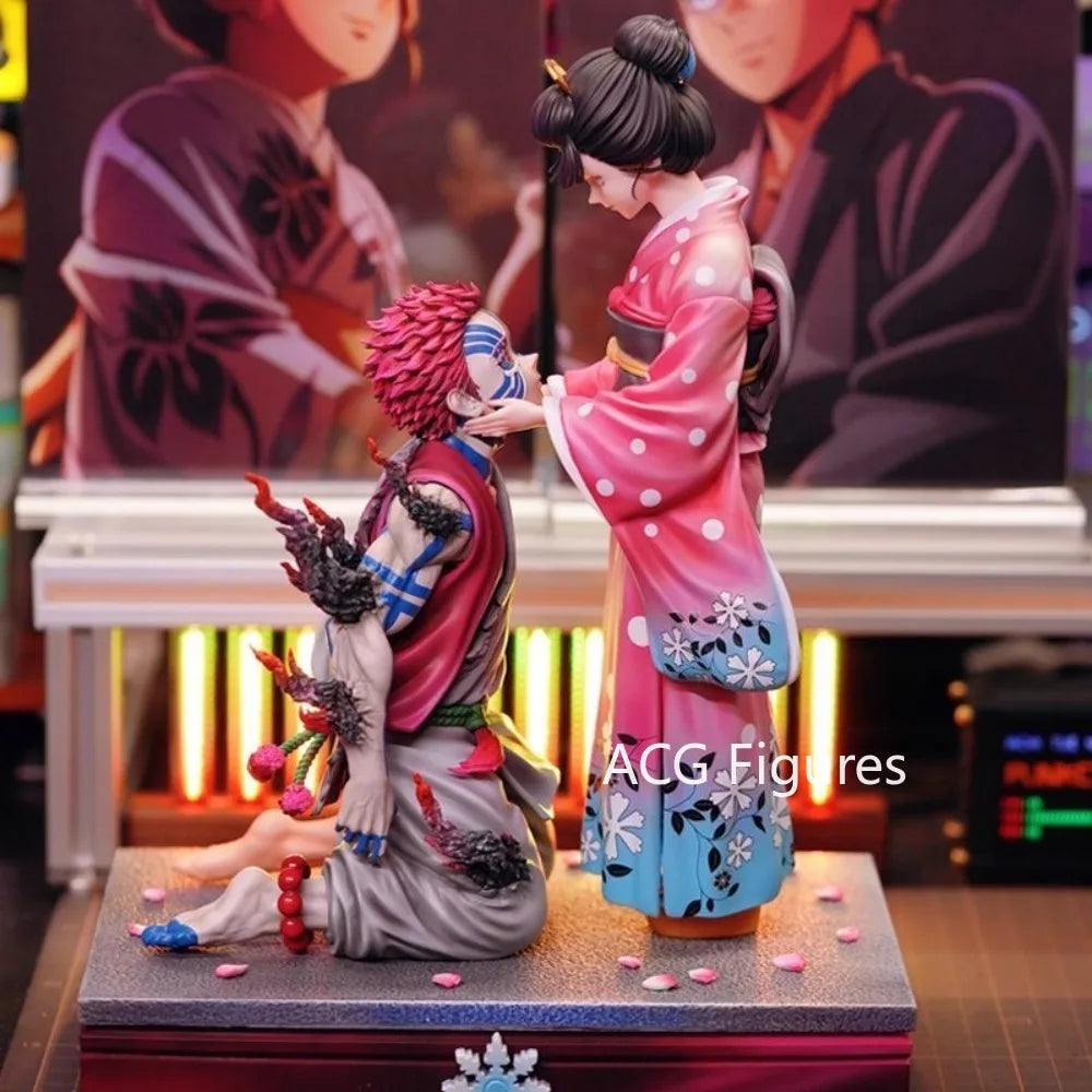 Set Figuras Akaza y Koyuki - Guardianes de la Noche | Diorama 26,5cm